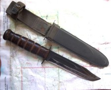Early Navy KABAR USN MK2 WWII WW2 Fighting Knife / Sheath picture
