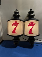 Pair Of Vintage Seagrams 7 Crown Wall Mounted Bar Sconces Lights 14” Tall picture