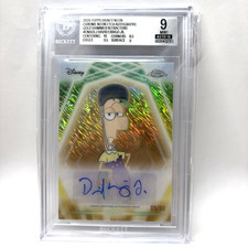 GRADED (9) 2026 Topps Chrome Neon Disney Gold Shimmer Ferb Etch Auto #/50 picture