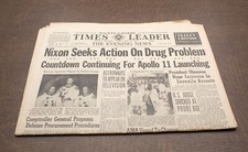 Wilkes Barre Times Leader July 14, 1969 Apollo 11 Neil Armstrong picture
