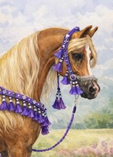 1 SWAP CARD ARABIAN PALOMINO HORSE NATIVE COSTUME MODERN ART PLAYING NOT A DECK picture