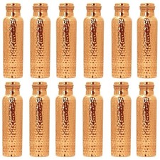 12 X 100% Pure Copper Water Bottle For Leak Proof Ayurveda Health Benefits1000ml picture