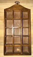 Vintage 70s/80s Handmade Wood Mini Trinket Holder Display Holder Ready-to-Hang picture