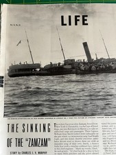 4 LIFE WWII Naval Stories Bismarck Zamzam Ship Sinkings Rescues Survivors picture