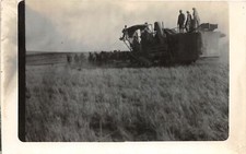 F42/ Occupational RPPC Postcard c1910 Farming Scene Combine 1 picture