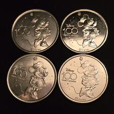 Disney 100th Anniversary Set Of 4 Coins  /Medallion Disneyland Minnie Mouse  picture