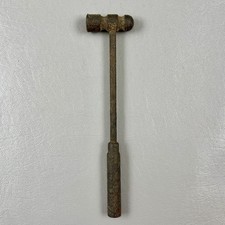 Vintage 7.5” Iron Head Knurled Handle Ball Peen Hammer picture