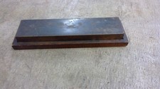 Antique Vintage Sharpening Stone 8 x 2 X 1 In Wood Holder no Lid. picture