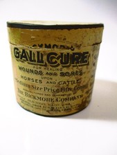 Antique Bickmore Gall Cure Tin Horse Cattle Veterinary Medicine Old Town Maine picture