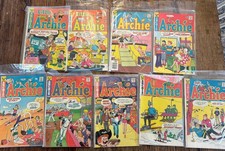 9 Vintage Archie Comics Lot 1970s Archie Little Archie Bronze Age #237-256 picture