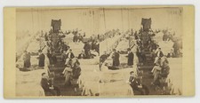1860's STEREOVIEW CIVIL WAR UNION HOSPITAL, DOCTORS, PATIENTS, AMERICAN FLAGS  picture