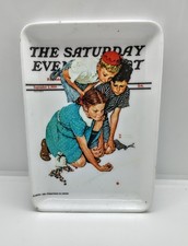 Vintage 1984 Norman Rockwell Saturday Evening Post Tray Sepco Italy 6 X4 picture