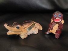 Vintage Boy and Alligator Salt & Pepper Shakers Panama City, Florida Souvenir picture