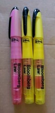 3x Bloomberg Law Yellow/pink Highlighter Pen with Red Post-It Flags picture