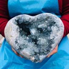 6.35LB Natural Blue Celestite Geode Quartz Crystal Mineral Specimen Healing picture