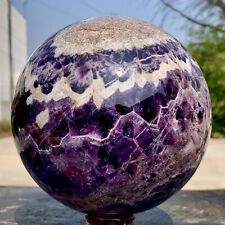 10.1LB Natural beautiful Dream Amethyst Quartz Crystal Sphere Ball Healing picture