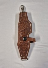 Vintage Robert Saddlery El Paso TX Hand Tooled Leather Folding Knife Sheath picture
