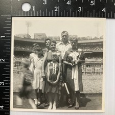 Family Group 1950s 1960s Snapshot Photograph Baseball Stadium Camera picture