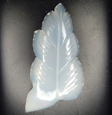 BEST 47ct Carved Solid Opal Leaf Blue Adularescence Natural Earth Mined Unheated picture