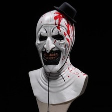 LUNROUG Terrifier Clown Mask Scary Joker Killer Halloween Masks Horror, Adult Sc picture