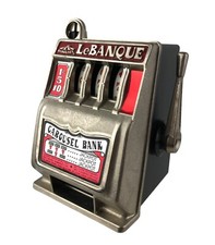 Carousel LeBanque Toy Slot Machine Coin Bank One Armed Banker Hong Kong 8