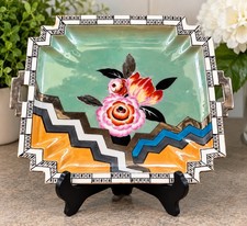 Vintage Noritake Art Deco Hand Painted Porcelain Serving Tray – Floral Geometric picture