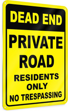 Dead End Private Road Sign, 8 X 12 Inch Aluminum, 1 Pack picture