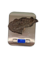 LARGE authentic meteorite - NWA chondrite w/ beautiful fusion crust, 941g / 2lbs picture