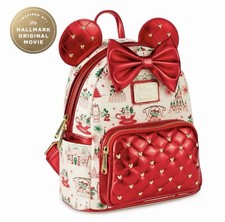 Disney Hallmark Holiday Ever After Minnie Loungefly Mini Backpack New IN HAND picture