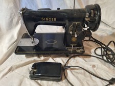 Antique Singer Sewing Machine With Motor Foot Pedal 1950s AM617157 picture