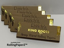 5X PACKS of RANDY'S ROOTS KING SIZE HEMP WIRED ROLLING PAPERS picture