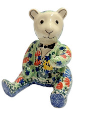 Vintage Unikat Poland Pottery Teddy Bear Figurine Signed Starzyk 2022 Porcelain picture