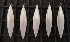 Lot of 5 Vintage Glass iridescent Glitter Icicles Christmas Ornaments 4 inches picture