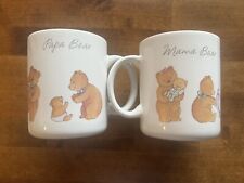 Vintage Hallmark Papa Bear & Mama Bear Coffee Cup Set 1988 picture
