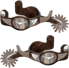 Western Cowboy Spurs, 1 Pair Horse Spurs with Rowels, Antique Men Horse Boot Spu picture