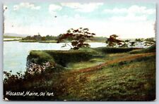Postcard Old Fort, View Point, Wiscasset, Maine Posted 1906 picture