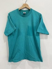 Vintage 90s Blank Tee Shirt single stitch ghost pocket faded picture