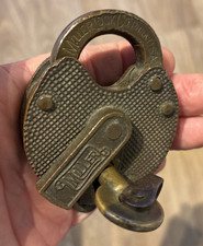 Vintage Antique Brass Pad Lock “Miller” With Key, Philadelphia, PA, Works Well picture