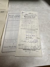 Vintage Real Estate Documents Historical Chicago Closing  picture