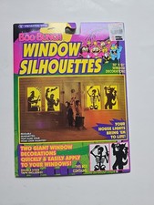 1993 BOO Bunch Haunted Vintage Window Silhouettes Decor Skeleton Werewolf Sealed picture