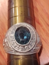 1960's United States Army Sterling Silver Men's Ring Blue Color Stone - Damged picture