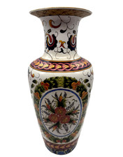 Vintage Oriental Accent Decorative Tuscan Style Floral Vase 13.5
