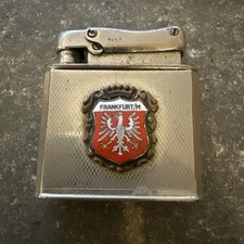 Ibelo Monopol Lighter Vintage Frankfurt Germany Souvenir Enamel Crest Petrol picture