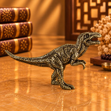 Solid Brass Trex T-Rex Statue Tyrannosaurus Rex Dinosaur Gift Dino Deco Figurine picture