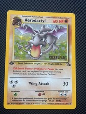 Pokemon Card - Fossil 1st Edition Aerodactyl Prerelease 1/62 Holo MP picture