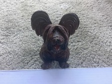 Vintage Syroco Wood Composition, PAPILLON dog statue, 4.5 inches picture
