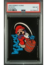 1982 Topps Donkey Kong Whack PSA 8 Mario Jumpman Sticker 🔥 Low Pop picture
