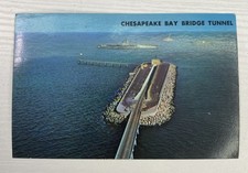 Chesapeake Bay Bridge Tunnel US Navy Battleship Chrome Virginia c1975 Postcard picture