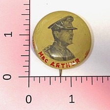 General Douglas Mac Arthur Political Campaign Pinback picture