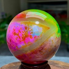 246G Beautiful colored striped agate crystal mineral sphere crystal Healing picture